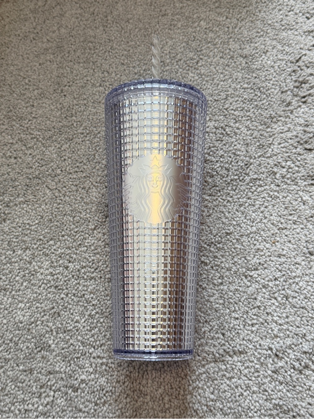 Starbucks Silver Disco Grid Tumbler